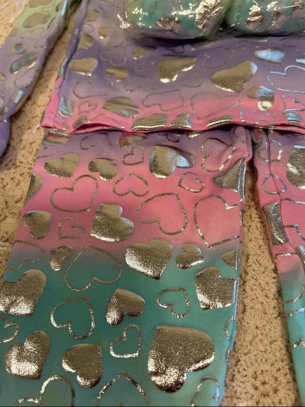 Kids Heart-Print Cozy Slippers and Outfit - Multicolor size 6 X